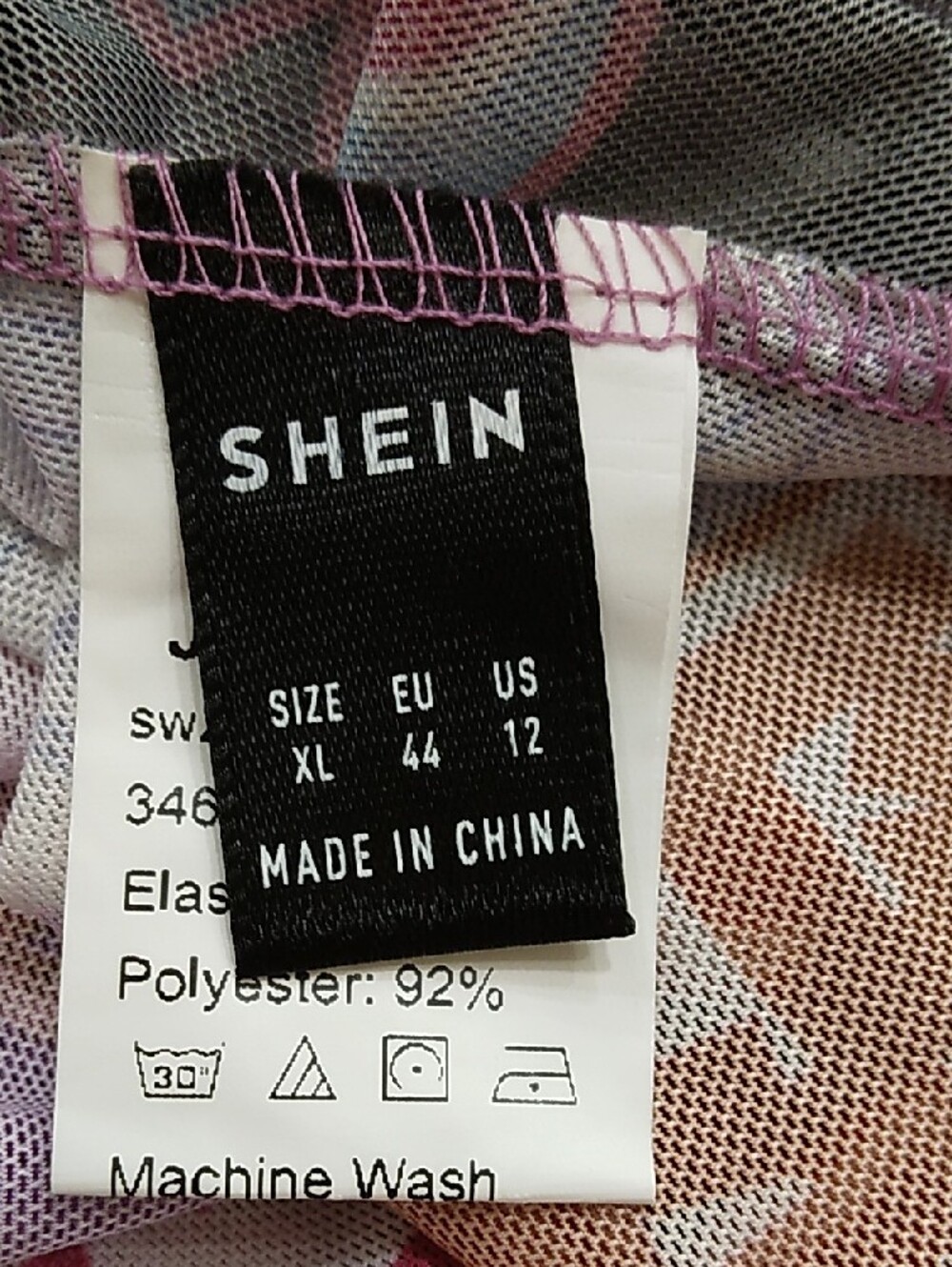 SHEIN Achieve Mesh Anime Long Sleeve Bodysuit Purple Black - Picture 5 of 6